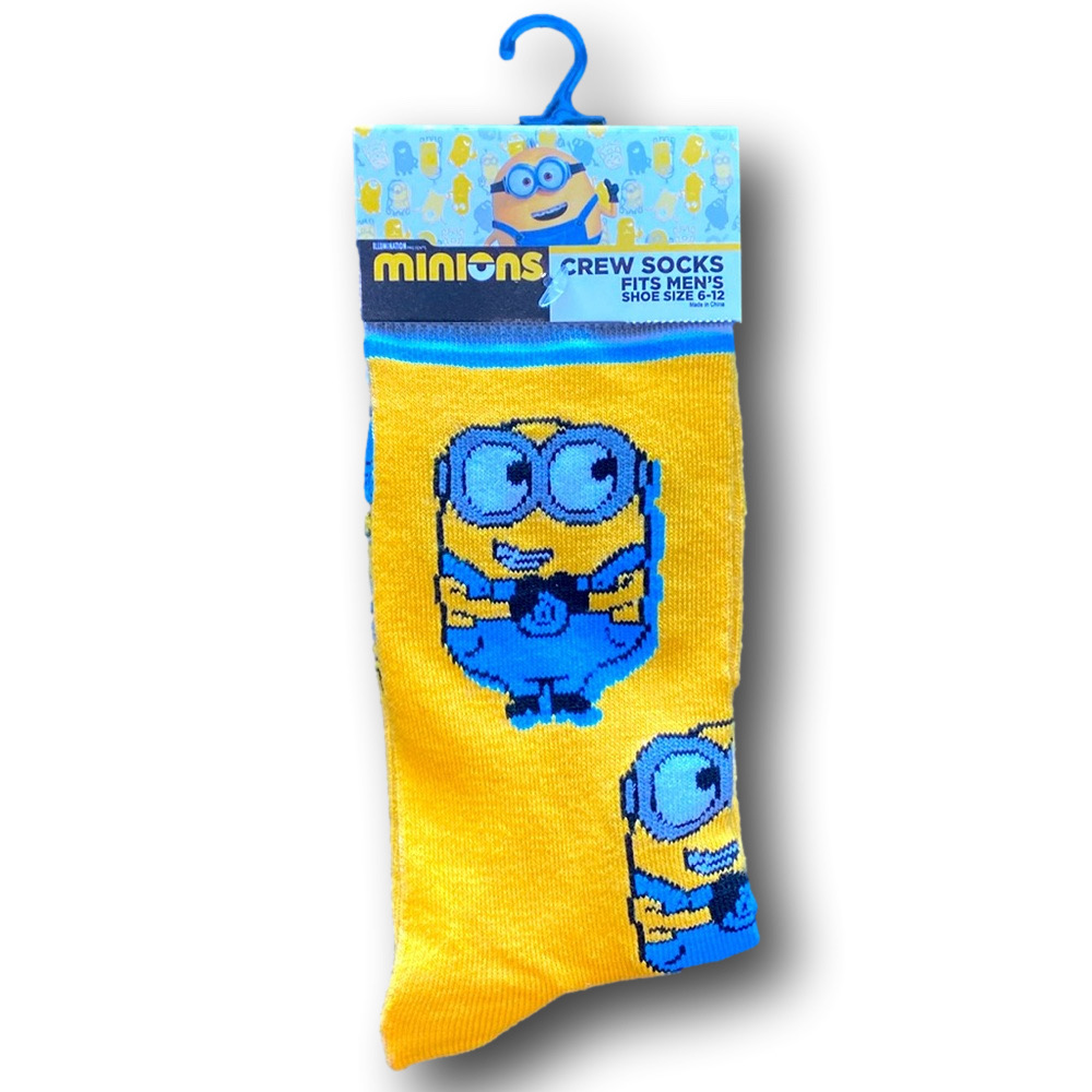 3/$20 Minions Despicable Me Funny Novelty Crew Socks - NWT